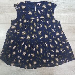 Juicy Couture Navy Leopard Print Top